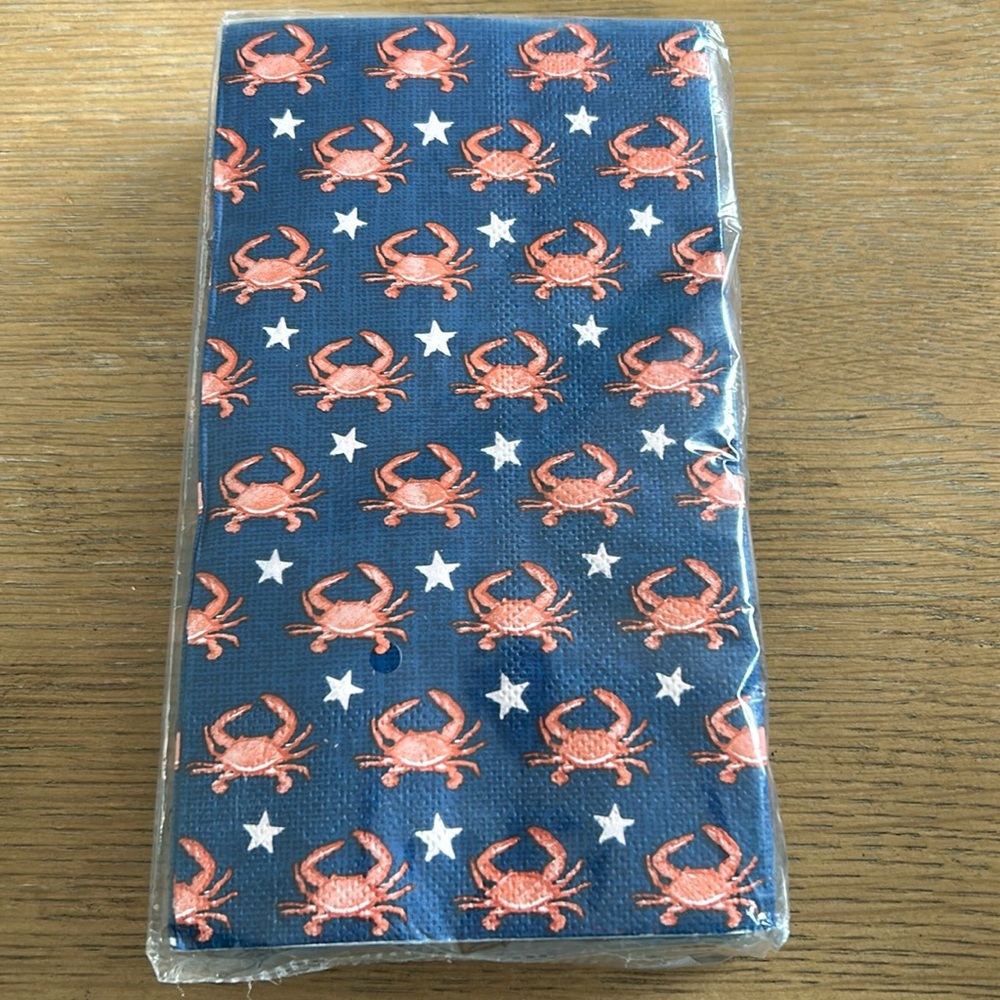 Punch Studios Crab paper napkins guest towel 4th of July